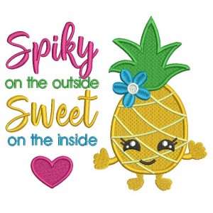 Spiky On The Outside Sweet On The Inside Pineapple Filled Machine Embroidery Design Digitized Pattern